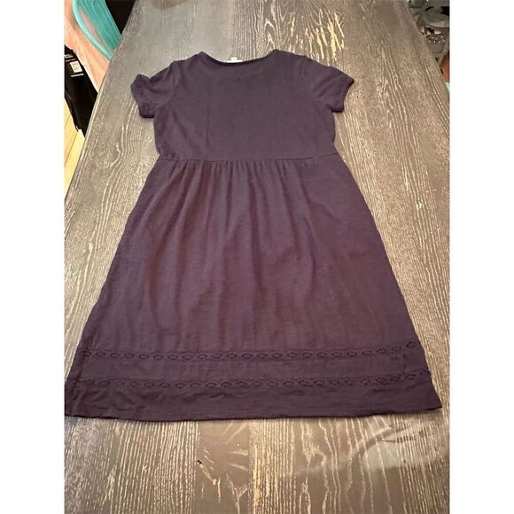 J Jill Women's M Cotton Blend Black Short Sleeve Peasant Dress Short Length - Picture 12 of 12